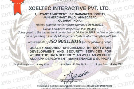 XcelTec – ISO 9001-2015 Certified Organization